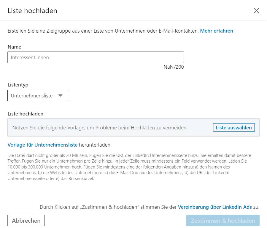 (LinkedIn für Unternehmen | Ansprechen der idealen Zielgruppe durch Unternehmenslisten)